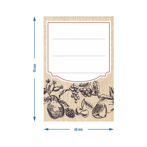 Samolepiace etikety 60 x 90 mm na fľaše, poháre ovocný náčrt - 20 ks. - 4