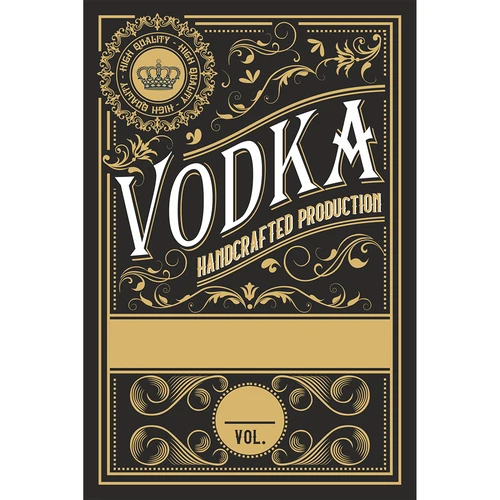 Samolepiace etikety 60x90 mm na fľaše, vodku, 3 vzory 20 ks. - 4