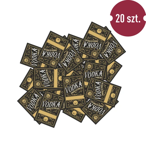 Samolepiace etikety 60x90 mm na fľaše, vodku, čierne, 20 ks. - 3