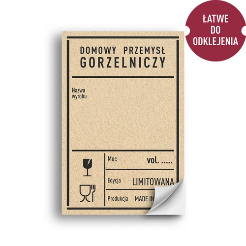 Samolepiace etikety 60x90 mm na fľaše, vodku, PRL, 20 ks. - 2