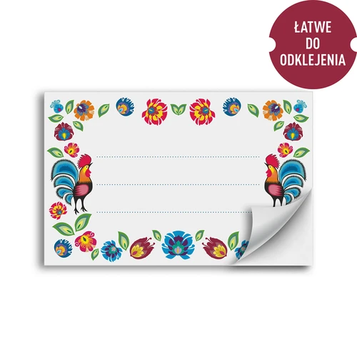 Samolepiace etikety vzor folk 85/55 mm - 20 ks - 2