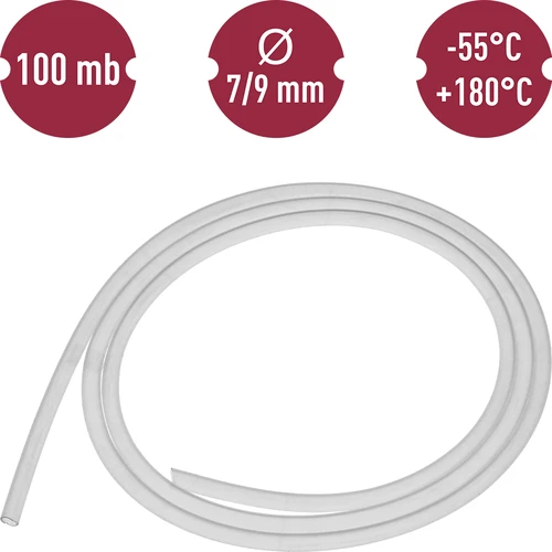 Silikónová hadička fi 7/9mm -55 +180°C mb - 2