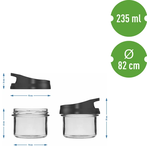 Sklenená nádoba 235 ml, s viečkom na zavesenie - 5