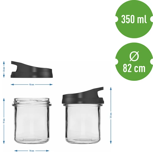 Sklenená nádoba 350 ml, s viečkom na zavesenie - 5
