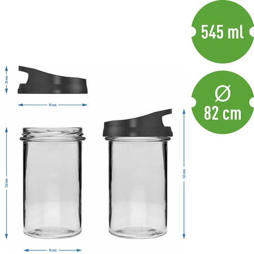 Sklenená nádoba 545 ml, s viečkom na zavesenie - 5