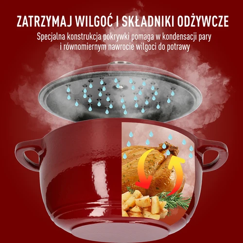 Smaltovaný liatinový hrniec - bordový, 4 L - 6