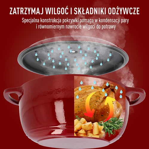 Smaltovaný liatinový hrniec - bordový, 5,8L - 6