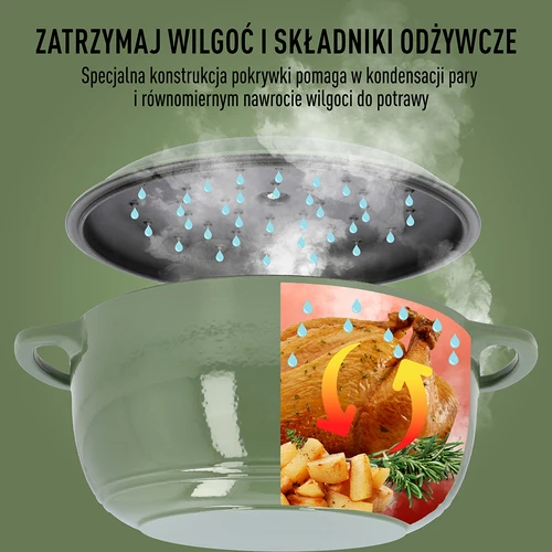 Smaltovaný liatinový hrniec - šalviový, 5,8L - 6