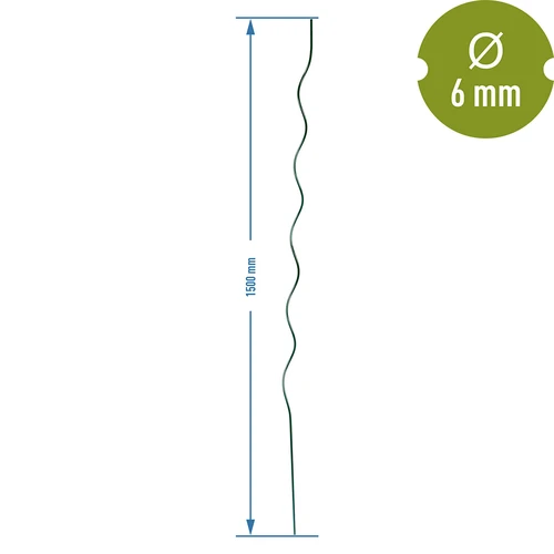 Špirálová oceľová tyčka 1,50m x 6mm - 2