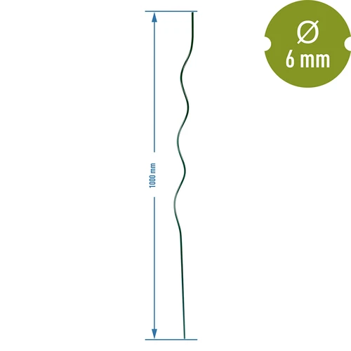 Špirálová oceľová tyčka 1m x 6mm - 2