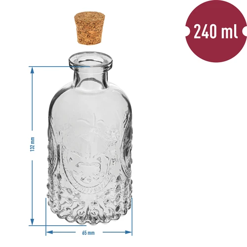 Súprava fľaštičiek s korkami, 240 ml - 4 ks - 5