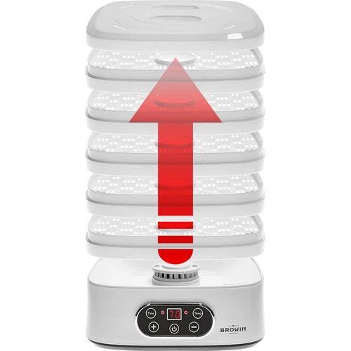 Sušička na huby, ovocie, zeleninu a bylinky s reguláciou teploty, 240W, biela - 10
