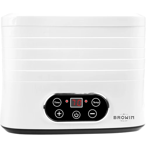 Sušička na huby, ovocie, zeleninu a bylinky s reguláciou teploty, 240W, biela