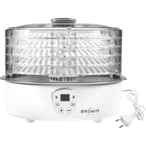 Sušička na huby, ovocie, zeleninu a bylinky s reguláciou teploty, 240W, transparentná - 3