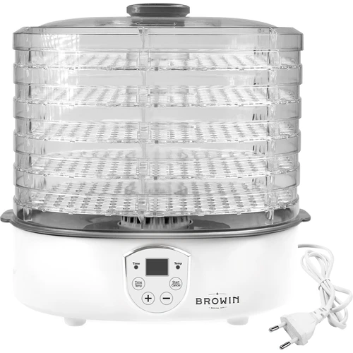 Sušička na huby, ovocie, zeleninu a bylinky s reguláciou teploty, 240W, transparentná - 4