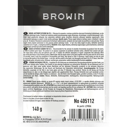 Tekuté aktívne uhlie na 25 L, 140 g - 2