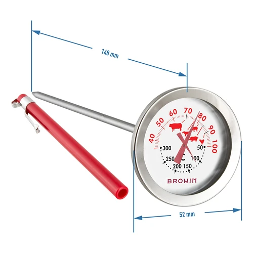 Teplomer s dvojitou stupnicou (30°C do 100°C) / (50°C do 300°C) 13,0cm - 3