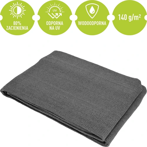 Tieniaca sieť (80%, 140 g/m2) 0,9x5 m, grafitová - 5