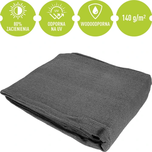 Tieniaca sieť (80%, 140 g/m2) 1,5 x 5 m, grafitová - 5