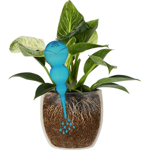 Trojitá zavlažovacia guľa (trojkomorová), priehľadná modrá, 600 ml - 3