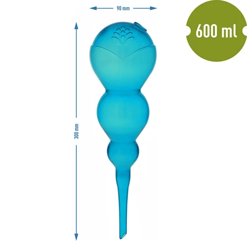 Trojitá zavlažovacia guľa (trojkomorová), priehľadná modrá, 600 ml - 5