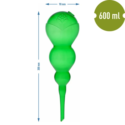 Trojitá zavlažovacia guľa (trojkomorová), priehľadná zelená, 600 ml - 5