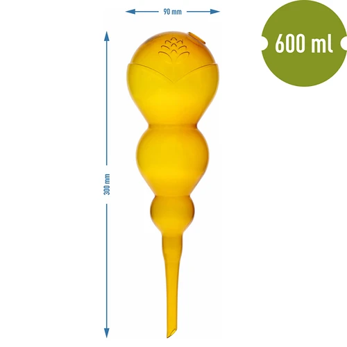 Trojitá zavlažovacia guľa (trojkomorová), priehľadná žltá, 600 ml - 5