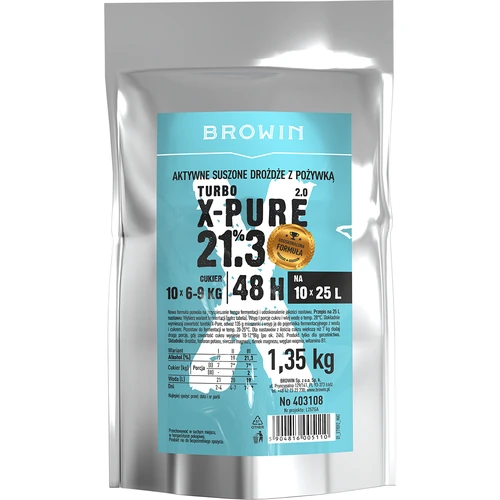 Turbo kvasnice X-Pure 21,3%, 10 x 25 L, 1,35 kg