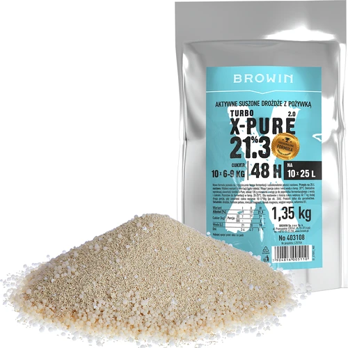 Turbo kvasnice X-Pure 21,3%, 10 x 25 L, 1,35 kg - 2