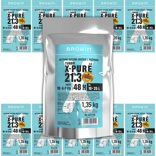 Turbo kvasnice X-Pure 21,3%, 10 x 25 L, 1,35 kg - 6