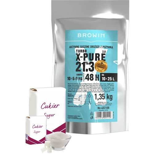 Turbo kvasnice X-Pure 21,3%, 10 x 25 L, 1,35 kg - 3