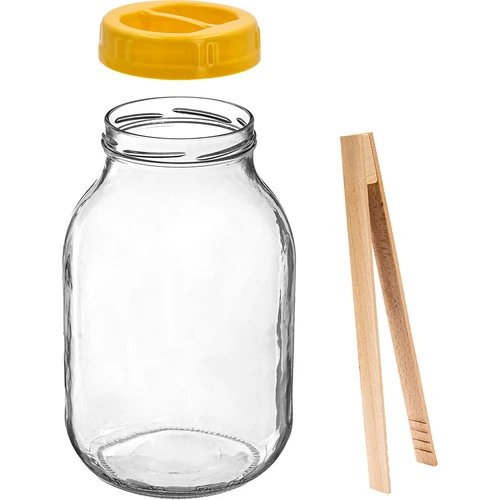 Twist-off pohár 3 L, kliešte a plastové viečko fi 100, s držadlom - 2