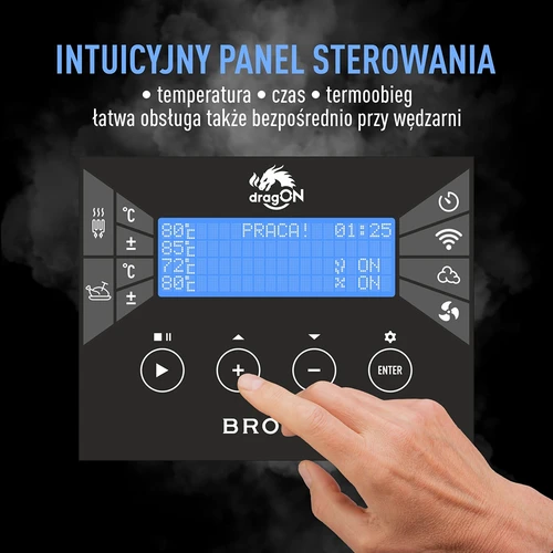 Údiarňa s Wi‑Fi, 200 l – dragON WOOD 100IQ s elektrickým ohrevným modulom a riadiacou jednotkou - 8