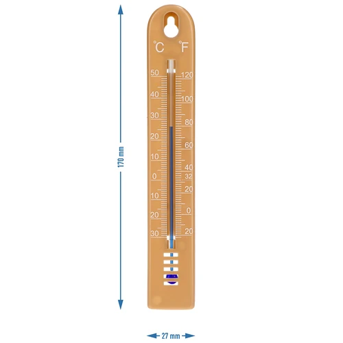 Univerzálny teplomer (-30 do +50°C), 17 cm, svetlohnedý - 4