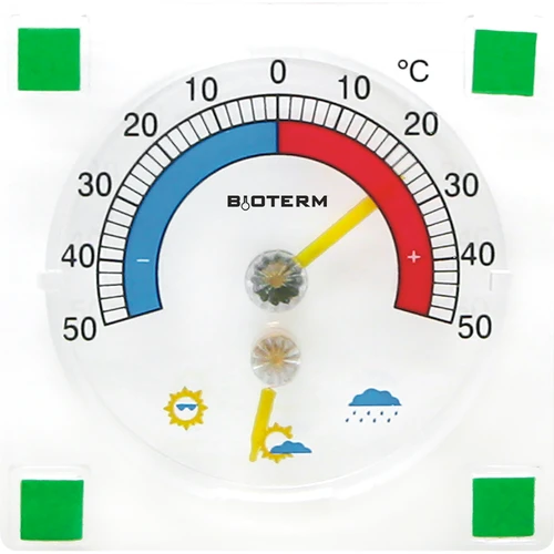 Univerzálny teplomer s vlhkomerom transparentný, samolepiaci (-50°C do +50°C)