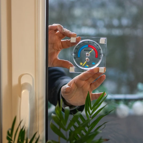 Univerzálny teplomer s vlhkomerom transparentný, samolepiaci (-50°C do +50°C) - 4
