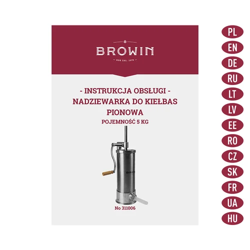 Vertikálna plnička na klobásy 5 kg - 9