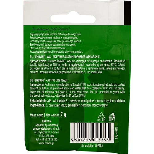 Vínne kvasinky Enovini® WS, 7 g - 2