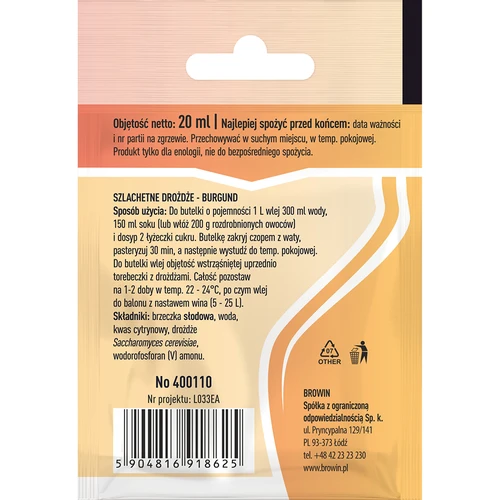 Vínne kvasnice Bordeaux, 20 ml - 2