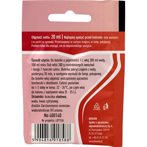 Vínne kvasnice Malaga, 20 ml - 2