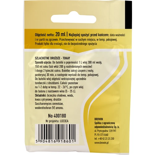 Vínne kvasnice Tokay, 20 ml - 2