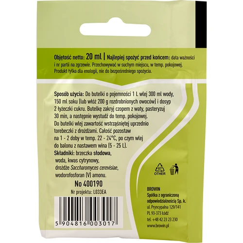 Vínne kvasnice Univerzálne, 20 ml - 2