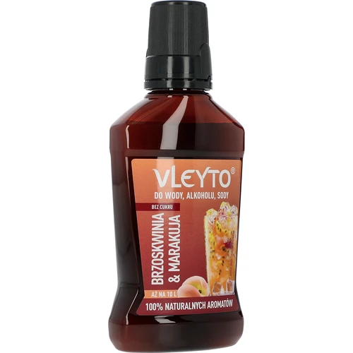 VLEYTO Broskyňa & Marakuja – chuťová esencia s prírodnými arómami, 250 ml - 3