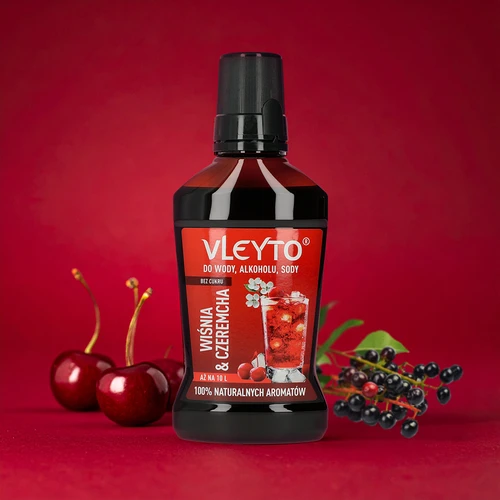 VLEYTO Čerešňa & Čremcha – chuťová esencia s prírodnými arómami, 250 ml - 4