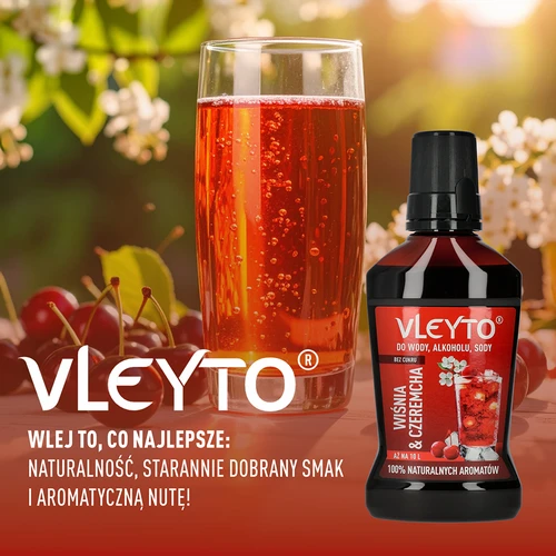 VLEYTO Čerešňa & Čremcha – chuťová esencia s prírodnými arómami, 250 ml - 6