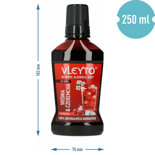 VLEYTO Čerešňa & Čremcha – chuťová esencia s prírodnými arómami, 250 ml - 5