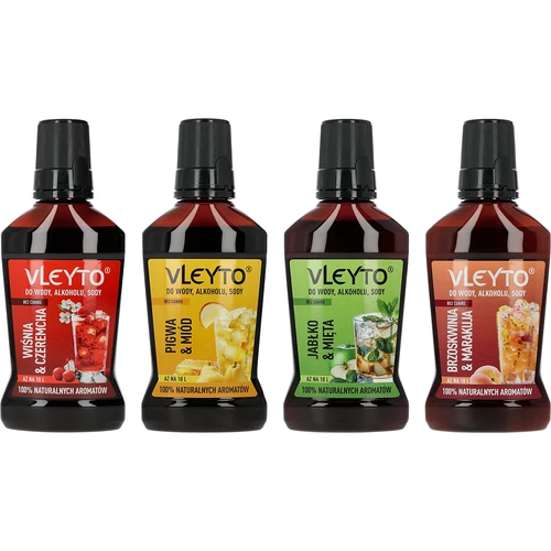 VLEYTO Čerešňa & Čremcha – chuťová esencia s prírodnými arómami, 250 ml - 10
