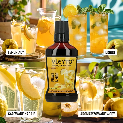 VLEYTO Dulovec & Med – chuťová esencia s prírodnými arómami, 250 ml - 7