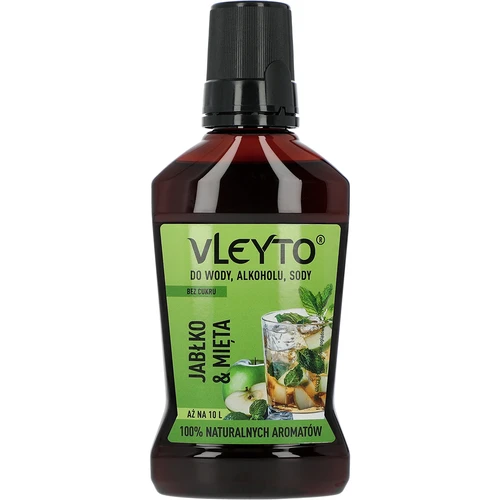VLEYTO Mäta & Jablko – chuťová esencia s prírodnými arómami, 250 ml