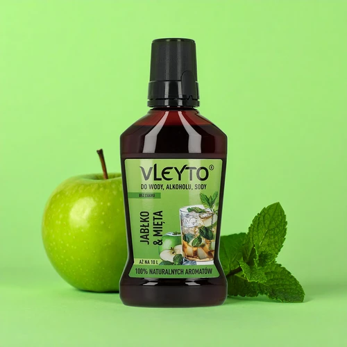 VLEYTO Mäta & Jablko – chuťová esencia s prírodnými arómami, 250 ml - 4